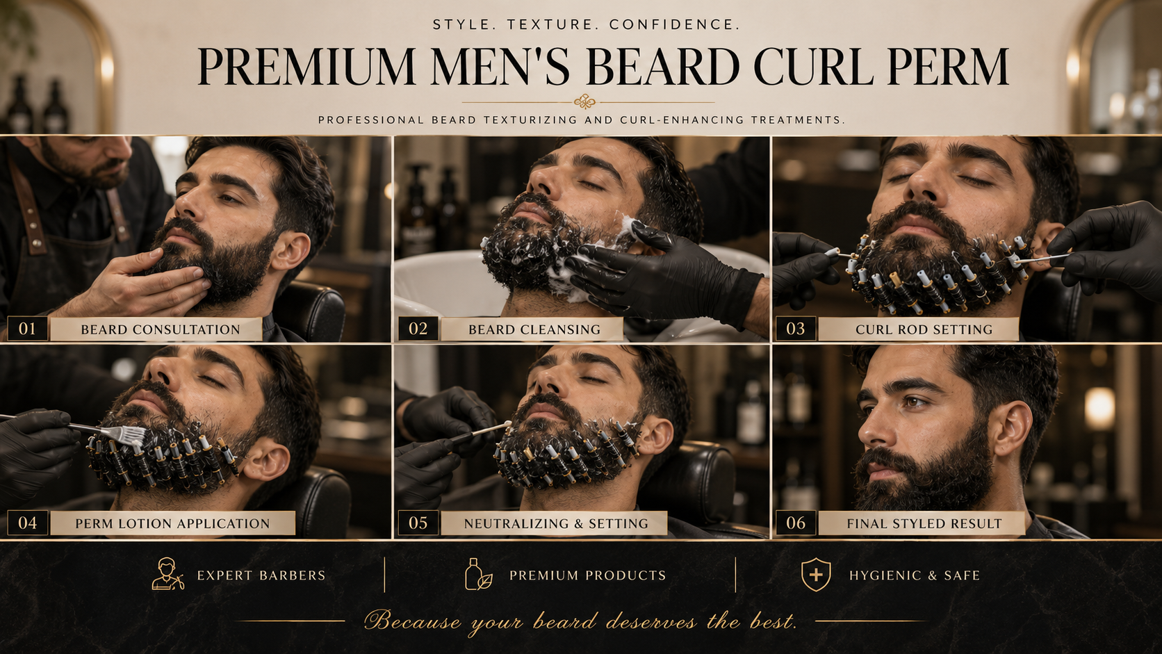 Processo Premium Men's Beard Curl Perm